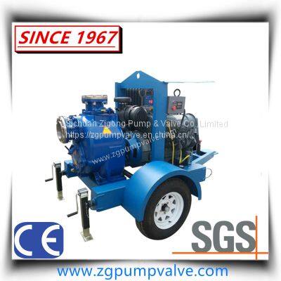 T&U Series American Technology Diesel Engine Non-Clogging Self Priming Sewage Pump With Movable Trailer photo-3