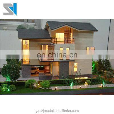 Villa plan and construction, house layout model, 3D visualization for architectural scale model