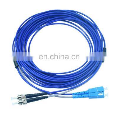 SC-ST Spiral Armored Single Mode Duplex LSZH PVC Fiber Optic Patch cord Fiber Jumper Puente de fibra optica