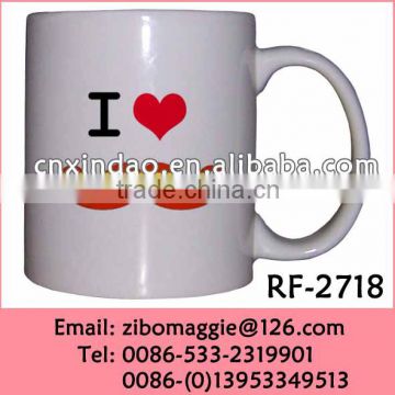 White Porcelain Cups Drinking Cups with Custom Printing for Wholesale Promotion Coffee Cup