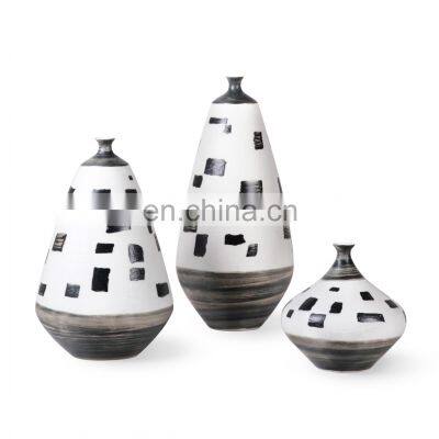 Decorative Hand Made Europe Hotel Household Matt Large Ceramic Flower Vase Set  for Home Accessories