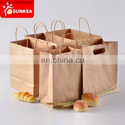 Pantone color printing kraft flat brown paper bag with plastic lining