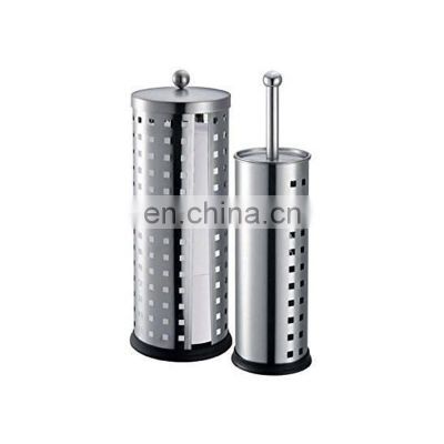 stainless steel bathroom Paper roll holder & toilet brush set home using toilet brush and paper roll holder