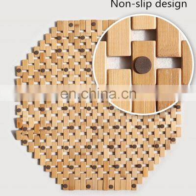 High Quality Natural Synthetic Wood Mat Non-Slip Environmental Friendly Bathroom Bamboo Floor Mat photo-3