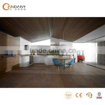 White color modern kitchen cabinet with PVC film finish board(CDY-MK030)