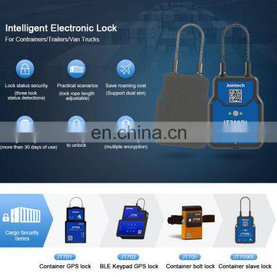 Jointech 709A 4G 2G Digital Handled GPS RFID Lora Smart Container Van Iot Door Lock Remote Unlock Seal E-seal Tracking Padlock
