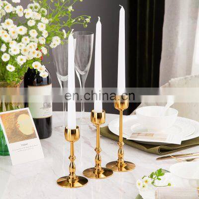 Amazon Hot Sale Home Decor European Iron Electroplated Gold Metallic Candle Holders Jar For Wedding Decoration Table Centerpiece