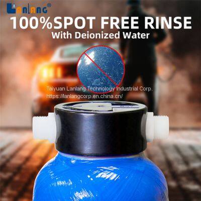 Car washing system with tank fill with ion exchange resin pure water