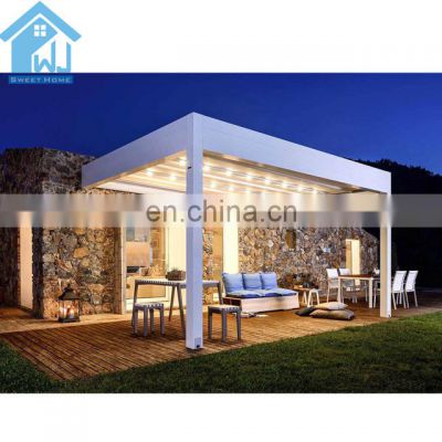 Modern Motorized Opening Roof Waterproof Aluminum Carport Gazebo Bioclimatic Garden Pergola