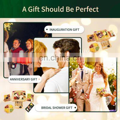 Bamboo Cheese Board Cutlery Set Serving Plate With Slate Includes Cheese Knives Tools photo-5