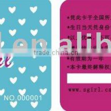 High quality promotional plastic Irregular card