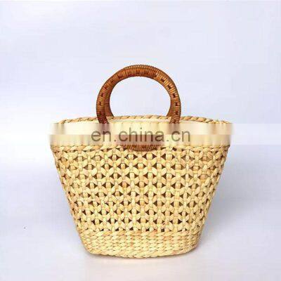 Unique Simple straw bag water hyacinth Handbag for shopping, Woven Tote Bag Hot Trend 2023 Wholesale Vietnam Manufacturer