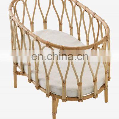 High Quality Rattan Doll Cradle Bassinet Bed, Mini Beige Rattan Bed for Dolls Best Price Wholesale Vietnam Supplier photo-5
