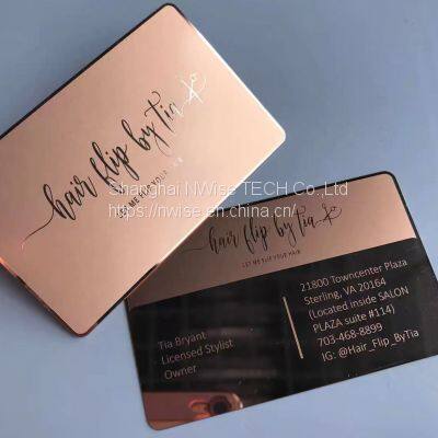 High End Metal NFC business cards with different colors and finish