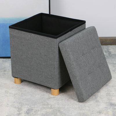 Linen Ottoman With Desk Top & Feet