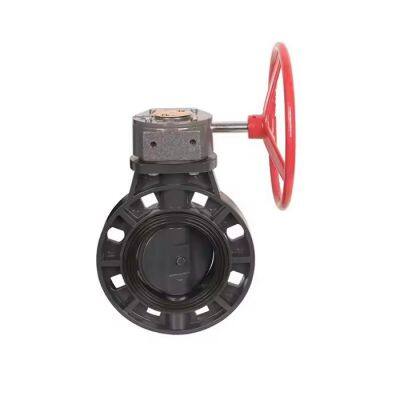 DIN ASTM JIS Standard Plastic PVC CPVC Worm Gear Operated Type Butterfly Valve