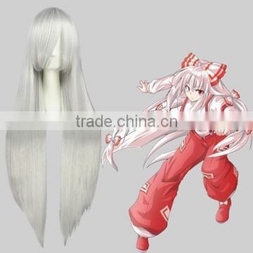 High Quality 100cm Long Straight Vocaloid Haku Cosplay Wigs Sliver White Synthetic Anime Wig