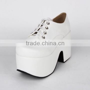 Unique 10 cm platform heel white PU Lolita shoes