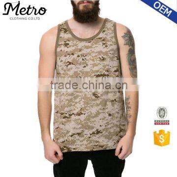 Hot Sale Cheaper Soft Cotton Men's Camo Tank Top