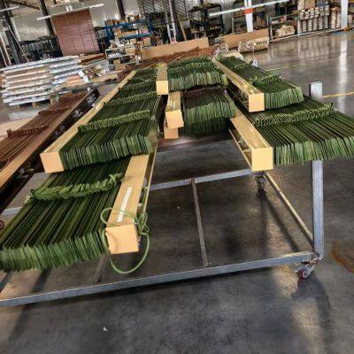 Green Color 50mm Slats Basswood Venetian Blinds Manual Control System photo-3