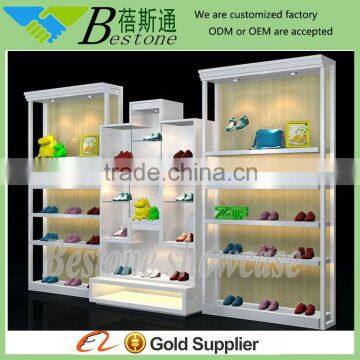 high quality retail wooden shoe store display shelf