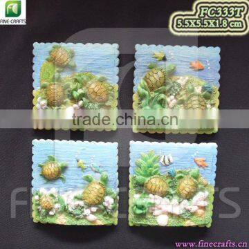 Resin 3D turtle figurine fridge magnets