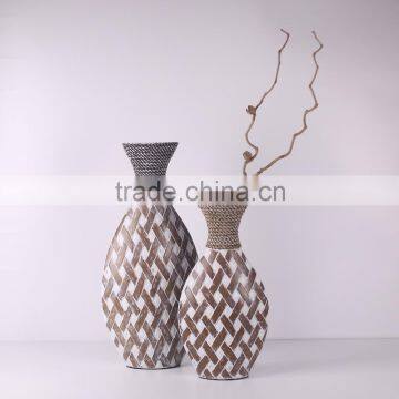 Modern Style Gray Geometric, Living Room Soft Home Decorations, Pottery Flower Vase Ornaments Crafts photo-2