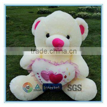 Valentines day gifts stuffed bear with heart cushion