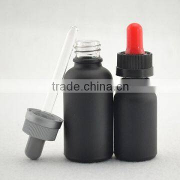 20ml black frosted glass eye dropper bottle for olive oil child proof lid containers
