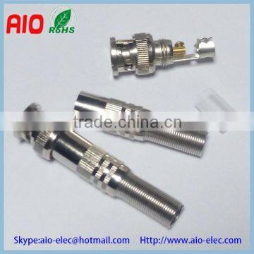 Solder Less Twist Spring cord end male BNC Connector Pulg for Coaxial RG59 CCTV Camera