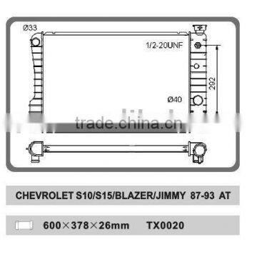 aluminum auto radiator for CHEVROLET S10/S15/BLAZER/JIMMY 87-93 AT