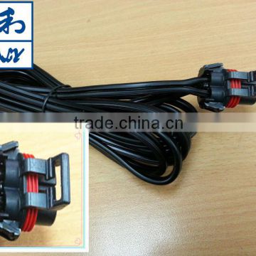 Flat Black Cable 1.5M 2 Pin Delphi Coneector Auto Wire Harness