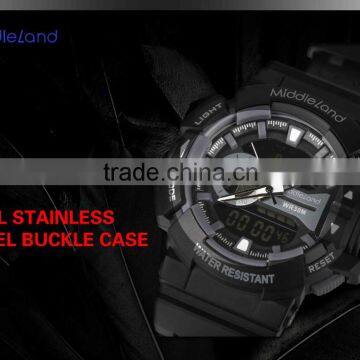 Custom Logo Man MIDDLELAND Watch With Changeable Coloful ABS Plastic Strap Digital LED Sport Watch photo-6