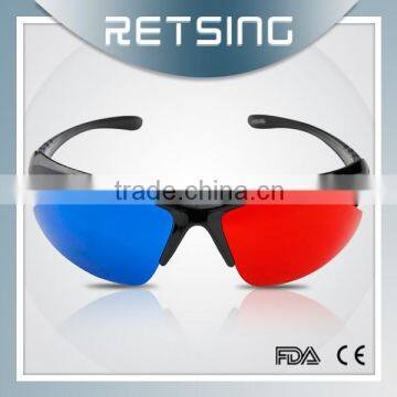 Hot-selling Plastic 3D Glasses for Promotion Red & Cyan plastic frame