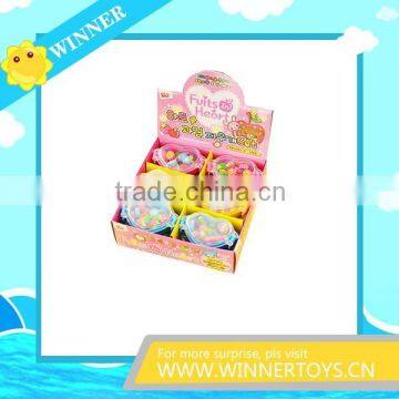 Various colorful eraser with heart shaped box