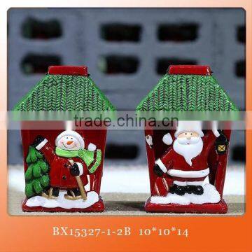 ceramic snowy house tealight candle holder home christmas decoration