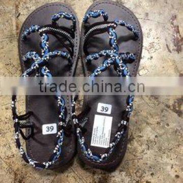 Thailand Hill tribe/beach handmade black rope shoes