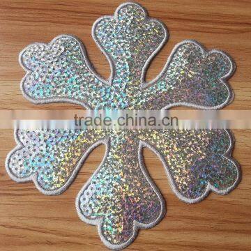 2015 New Arrive Heat Seal Snowflake Sequin Applique Patch --- S1433 photo-2