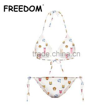 Animal Emoji Digital Print Sexy Net Bikini