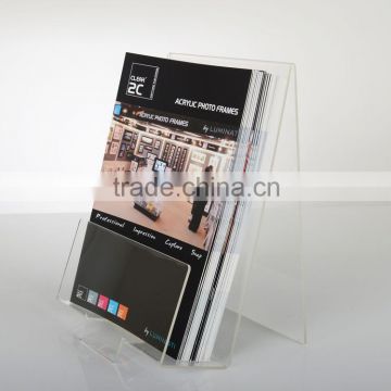 A4 Size Clear Acrylic Counter Brochure Display Stand