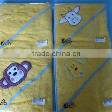 yellow baby towel made of cotton