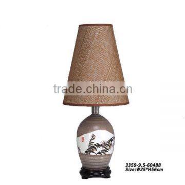 stone table lamp in brown ceramic