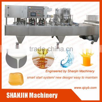 automatic yoghurt ,milk, soymilk, black tea water cup filling sealing machine