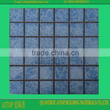 glass mosaic for swimming pool tile in blue