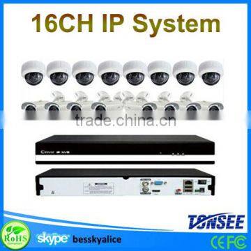 16 channel indoor/outdoor wireless ip camera cctv kit security system,1080P hd ip camera nvr system