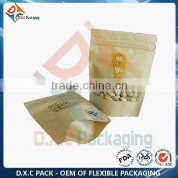 OEM Custom Printing Kraft Paper Bag With Window & Zipper photo-5
