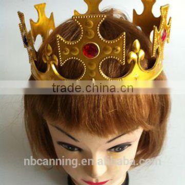 party crown / charming queen party crown /golden plastic party crown cheap