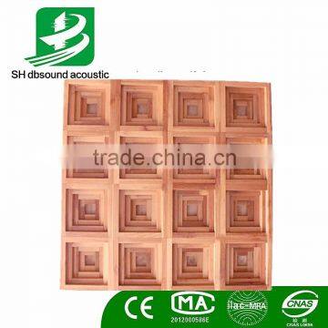 wooden 3D caisson acoustic diffuser panel for hifi room