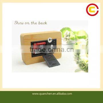 Bamboo Small Fashion Green LED Digital Clock photo-6