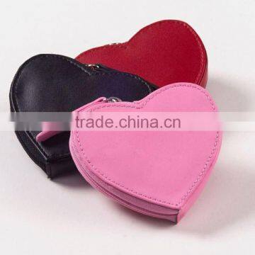 Factory price heart shap coin purse with zipper closure